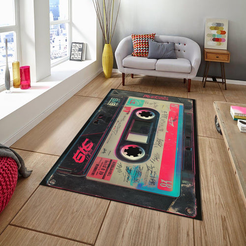 Bespoke Cassette Tape Area Rug, Non Slip Rug, Living Room Rug