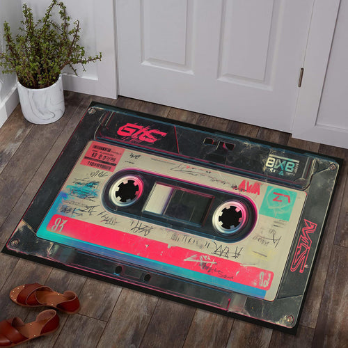 Bespoke Cassette Tape Area Rug, Non Slip Rug, Living Room Rug
