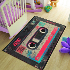 Bespoke Cassette Tape Area Rug, Non Slip Rug, Living Room Rug