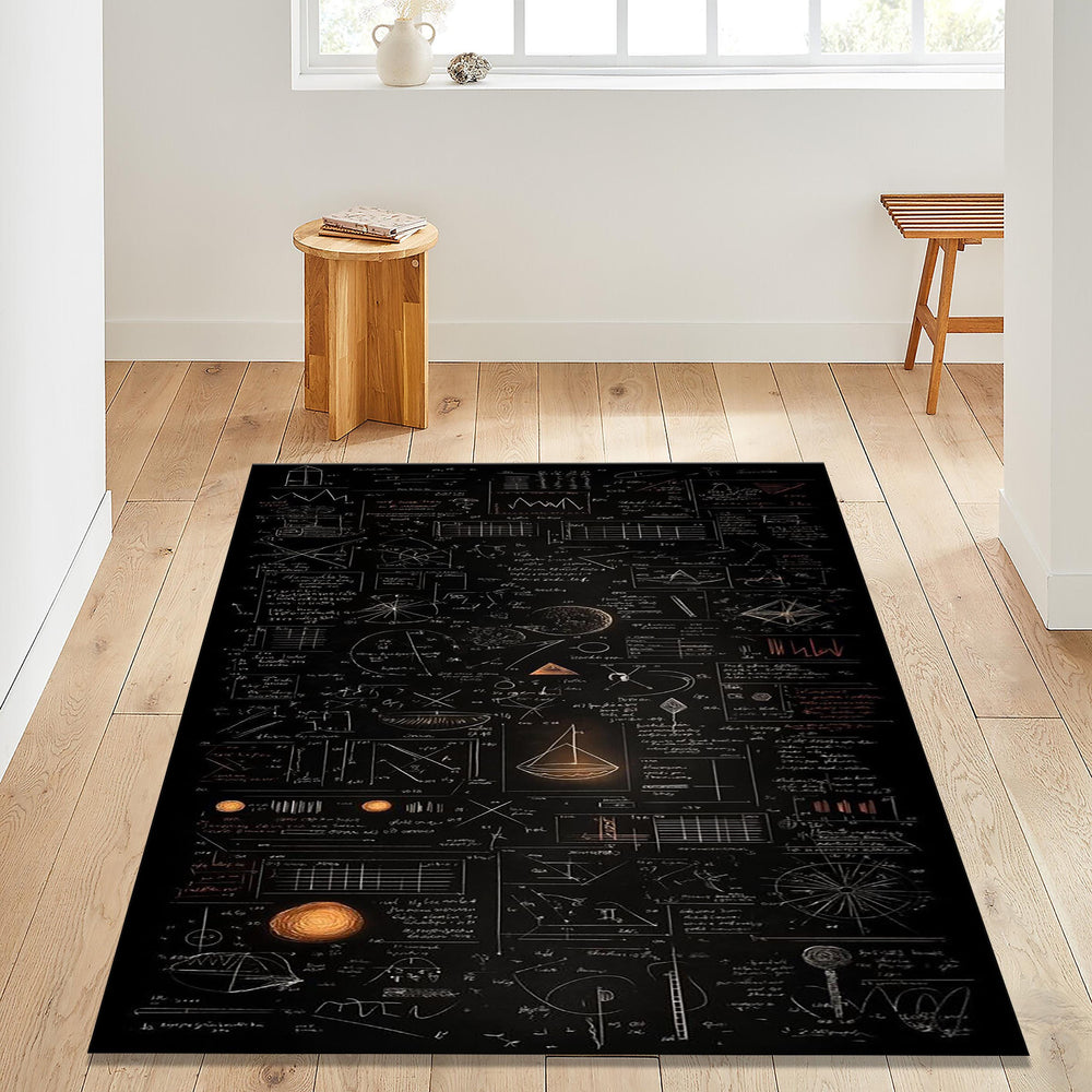 Math Rug, Physics Rug, Art Rug, Space Rug, Abstract Area Rug, Non