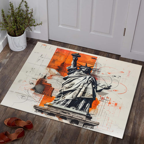 Statue of Liberty Rug, Doormat, Freedom Symbol Living Room Floor
