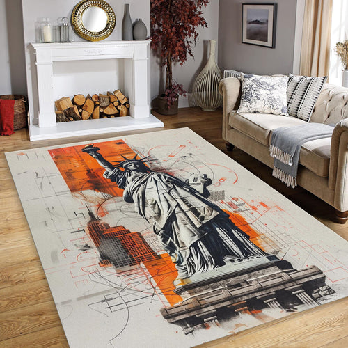 Statue of Liberty Rug, Doormat, Freedom Symbol Living Room Floor