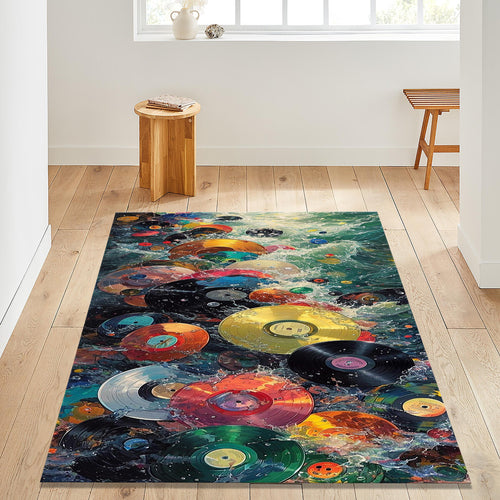 Colorful Rug, Abstract Area Rug, Colorful Indie Room Decor