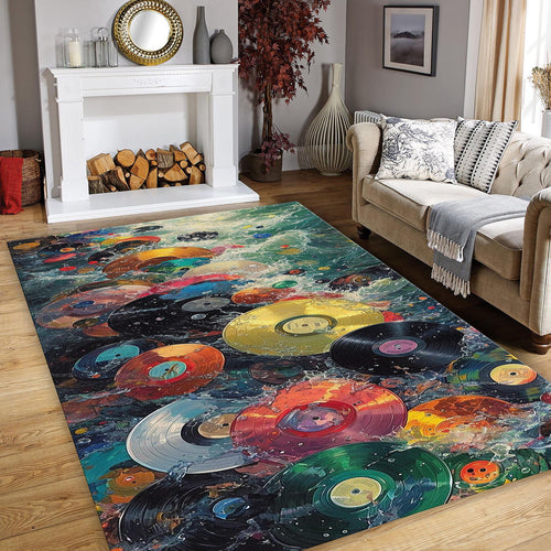 Colorful Rug, Abstract Area Rug, Colorful Indie Room Decor