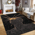 Art Rug, Space Rug, Abstract Area Rug, Non Slip Rug, Living Room