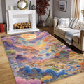 Cloud Rug, Colorful Rug, Japanese hokusai Rug, Nostalgic Rug