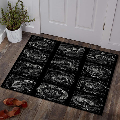 Zodiac signs Rug, Abstract Area Rug, Horoscope Decor, Non Slip