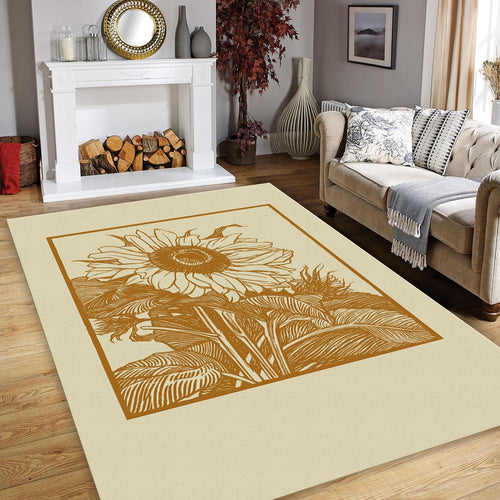 Sunflower Rug, Wildflower Rug, Area Rug, Non Slip Rug, Artistic