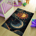 Sun Rug, Moon Rug, Space Rug, Area Rug, Modern Non Slip Rug