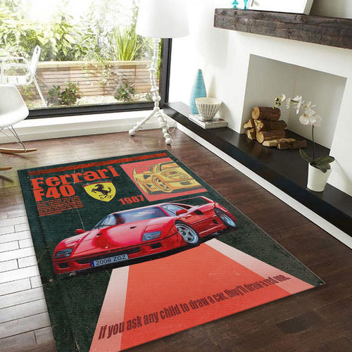 Ferrari F1 Rug, Ferrari F1 Rug: Personalized Racing Car Carpet