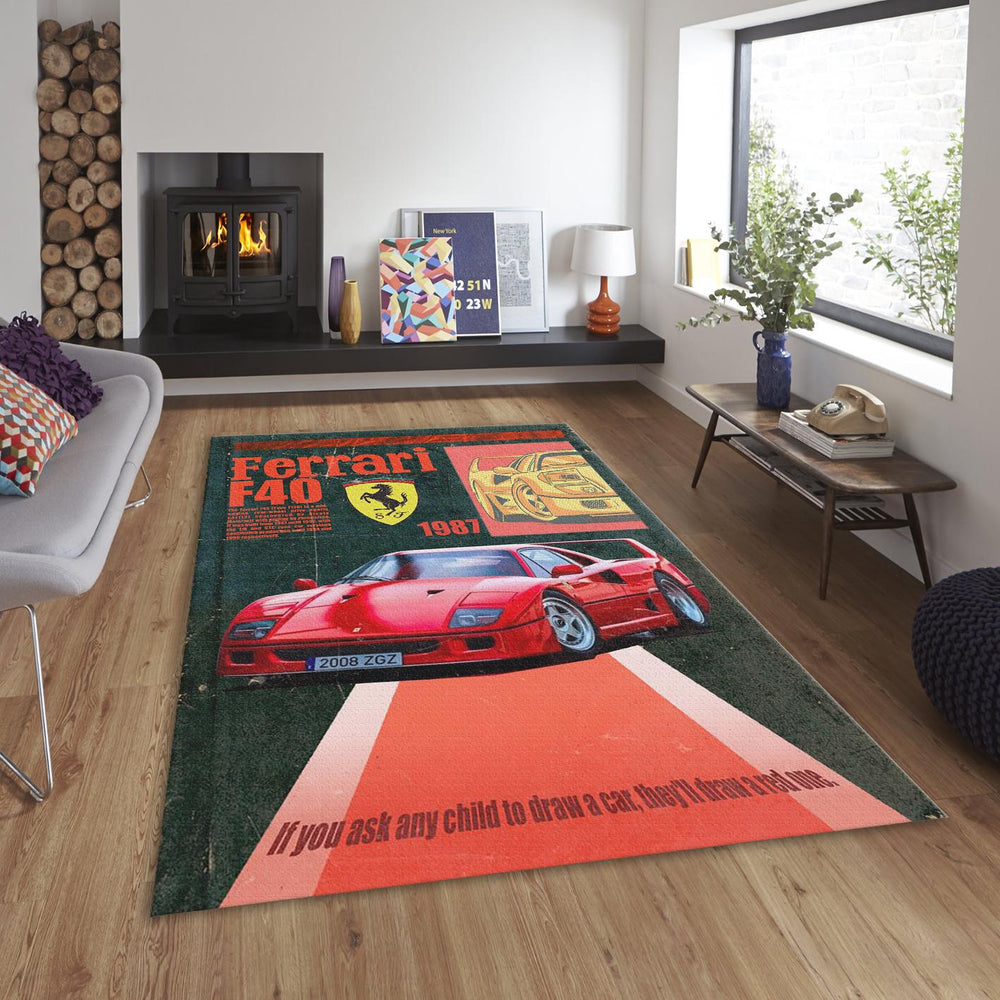 Ferrari F1 Rug, Ferrari F1 Rug: Personalized Racing Car Carpet
