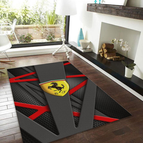Ferrari F1 Rug, Ferrari F1 Team Rug: Custom Car Carpet for Office