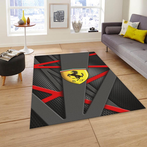 Ferrari F1 Rug, Ferrari F1 Team Rug: Custom Car Carpet for Office