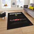 Ferrari F1 Rug Ferrari F1 Car Rug Formula 1 Racing Carpet for