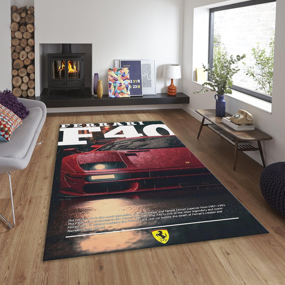 Ferrari F1 Rug, Ferrari F1 Rug: Custom Team Racing Car Carpet