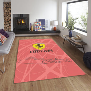 Ferrari F1 Rug, Ferrari F1 Rug: Custom Team Racing Car Carpet