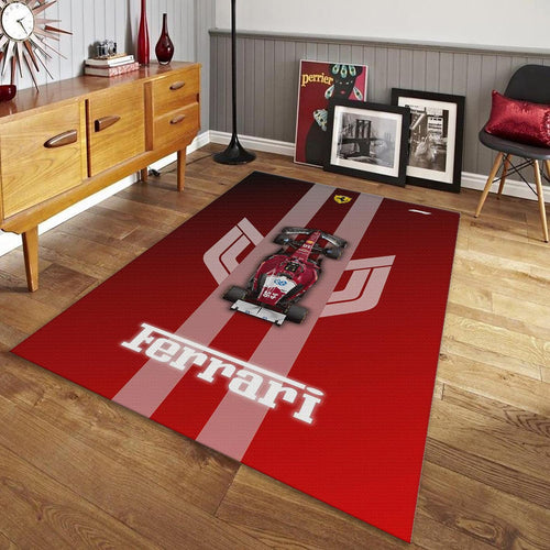 Ferrari F1 Rug, Ferrari F1 Team Rug: Custom Car Carpet for Office