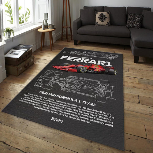 Ferrari F1 Rug Ferrari F1 Car Rug Formula 1 Racing Carpet for