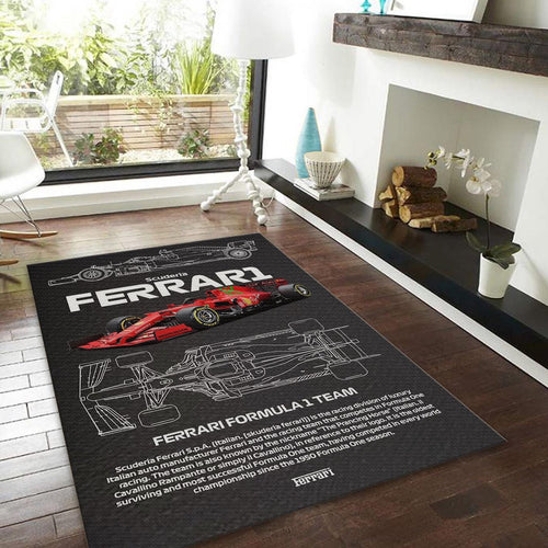 Ferrari F1 Rug Ferrari F1 Car Rug Formula 1 Racing Carpet for