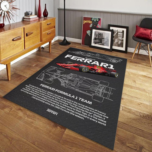 Ferrari F1 Rug Ferrari F1 Car Rug Formula 1 Racing Carpet for
