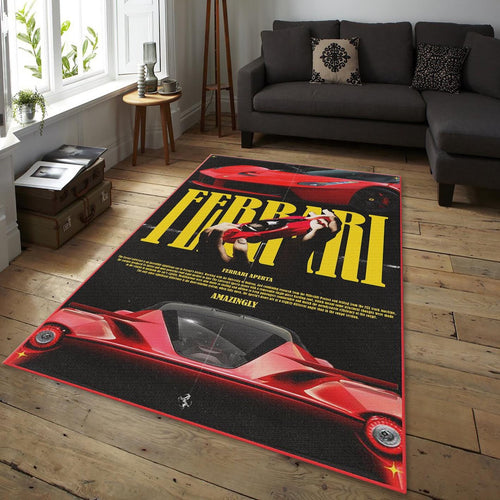 Ferrari F1 Rug Ferrari F1 Car Rug Formula 1 Racing Carpet for