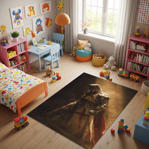 Knight Rug Middle Ages Rug Art Rug Abstract rug Non-Slip Washable
