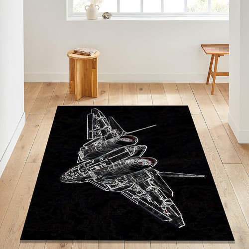 Fighter Jet Rug Pilot Rug Plane Rug Art Rug Abstract rug Non-Slip