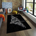 Fighter Jet Rug Pilot Rug Plane Rug Art Rug Abstract rug Non-Slip
