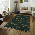 Bee Rug Green Rug Abstract rug Boho Style Non-Slip Washable