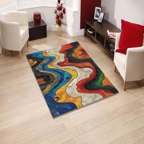 Abstract rug, Abstract Forms Accent Carpet
