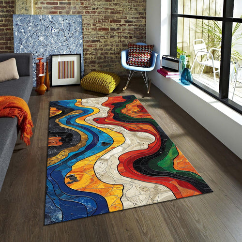 Abstract rug, Abstract Forms Accent Carpet
