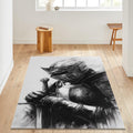 Knight Rug Middle Ages Rug Art Rug Abstract rug Non-Slip Washable