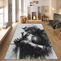 Knight Rug Middle Ages Rug Art Rug Abstract rug Non-Slip Washable