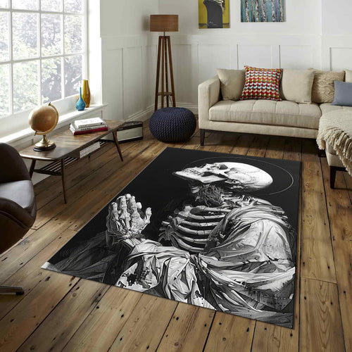 Skull Rug Gothic Rug Art Rug Abstract rug Non-Slip Washable Art