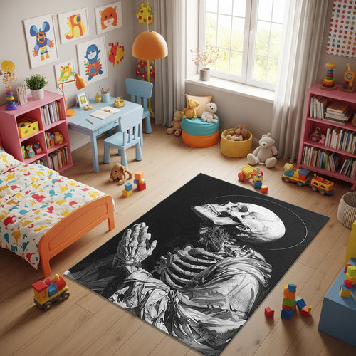 Skull Rug Gothic Rug Art Rug Abstract rug Non-Slip Washable Art