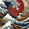 Japanese Great Wave Rug, Japanese Hokusai Rug