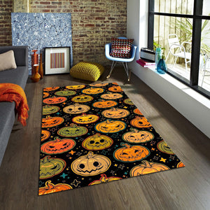 Pumpkin Rug Xmas Rug Modern Abstract rug Non-Slip Washable