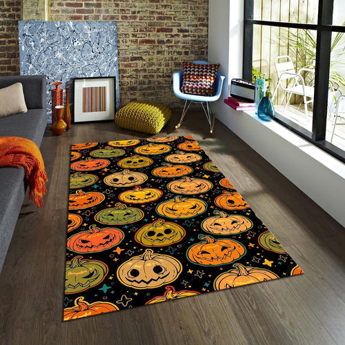 Pumpkin Rug Xmas Rug Modern Abstract rug Non-Slip Washable