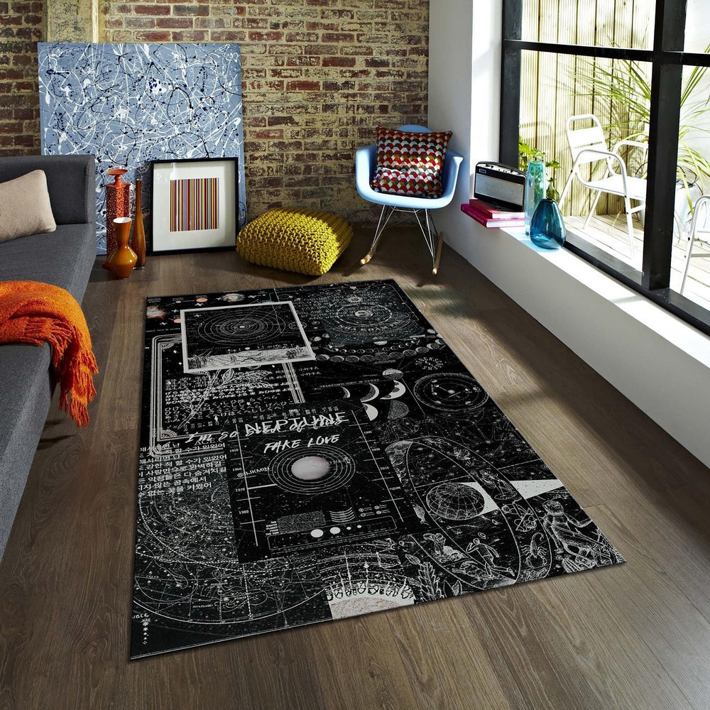 Galaxy Rug Xmas Gift Modern Abstract rug Non-Slip Washable