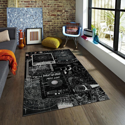 Galaxy Rug Xmas Gift Modern Abstract rug Non-Slip Washable