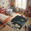 Cloud Rug Space Rug Sky Stars Rug Modern Abstract rug Non-Slip