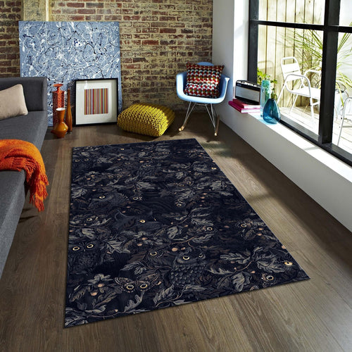 Gothic Rug Rococo Style Rug Owl Pattern Rug Abstract rug Non-Slip