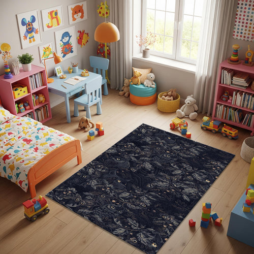 Gothic Rug Rococo Style Rug Owl Pattern Rug Abstract rug Non-Slip