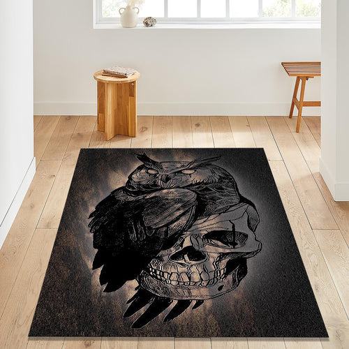Owl Pattern Rug Gothic Rug Rococo Style Rug Abstract rug Non-Slip