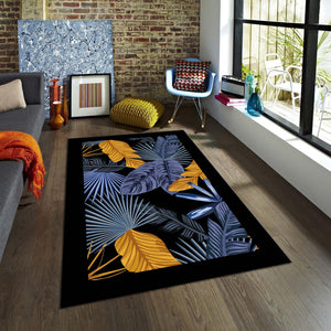 Modern abstract floral art rug, Non-Slip Washable Rug