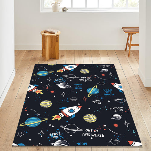 Space Rug Planet Rug Kids Play Rug Nursery Decor Playground