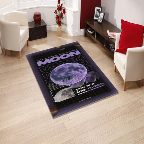 Moon Rug Galaxy Rug Xmas Gift Modern Abstract rug Non-Slip