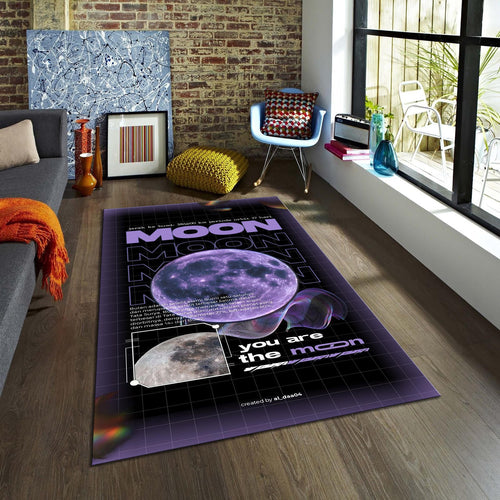 Moon Rug Galaxy Rug Xmas Gift Modern Abstract rug Non-Slip