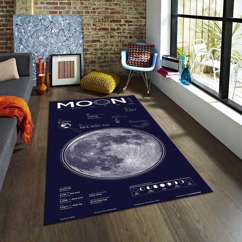 Moon Rug Galaxy Rug Xmas Gift Modern Abstract rug Non-Slip