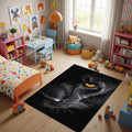 Black panther Rug Black Rug Art Rug Abstract rug Non-Slip
